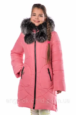 Курточка для девочки на овчине "Презент", зима 2019