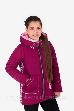 Демисезонная  куртка-жилетка  для девочки "Фишка", осенняя детская куртка для подростка