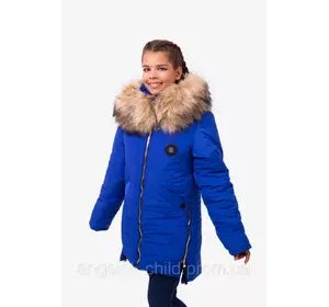 Зимняя куртка для девочки на овчине "Диана" оптом, зима 2019